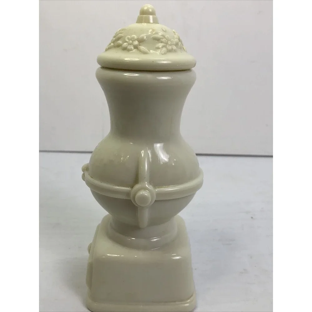 Avon Moonwind Cologne Bottle White w/ Flowers 5 Fluid Ounces Empty 6.5